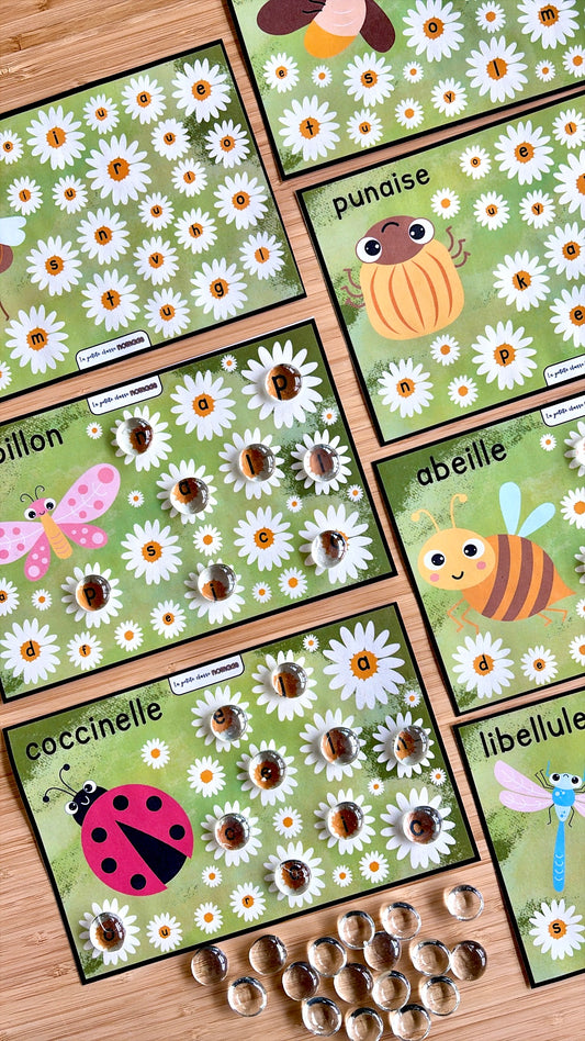 Retrouve les lettres - Insectes