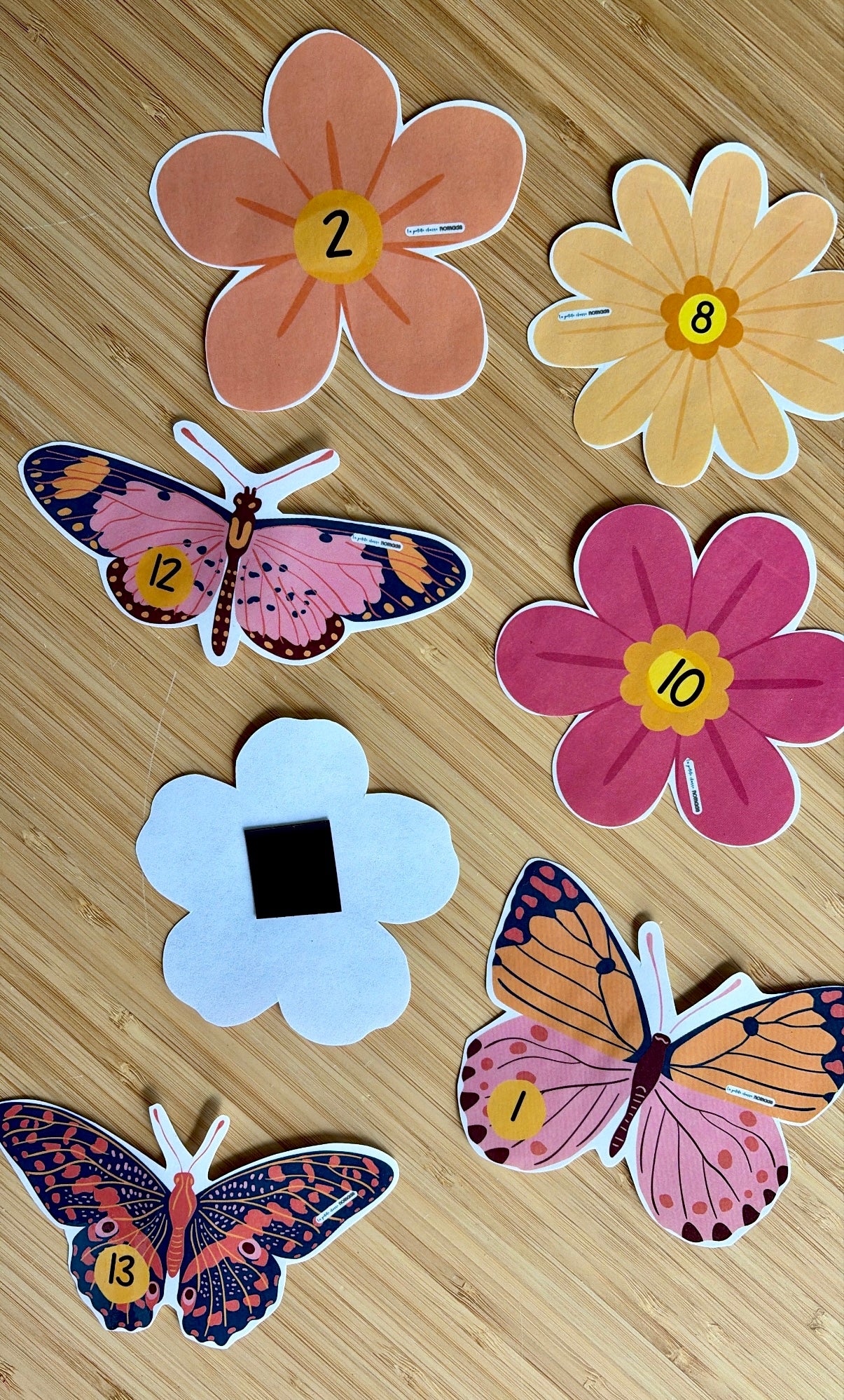 Fleurs et papillons numérotés - Insectes