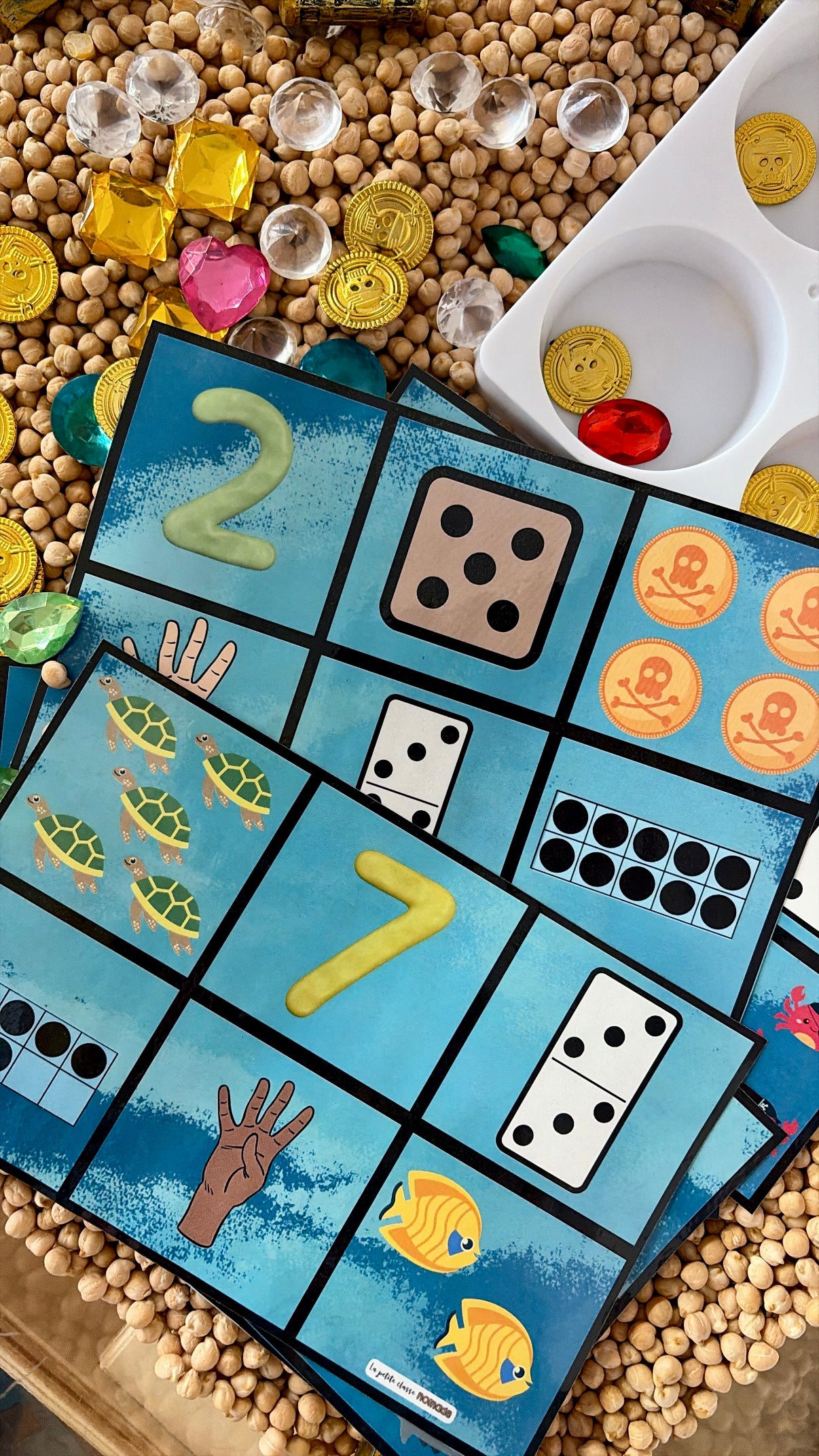 Dénombrement trésors pirates et moule à gâteau