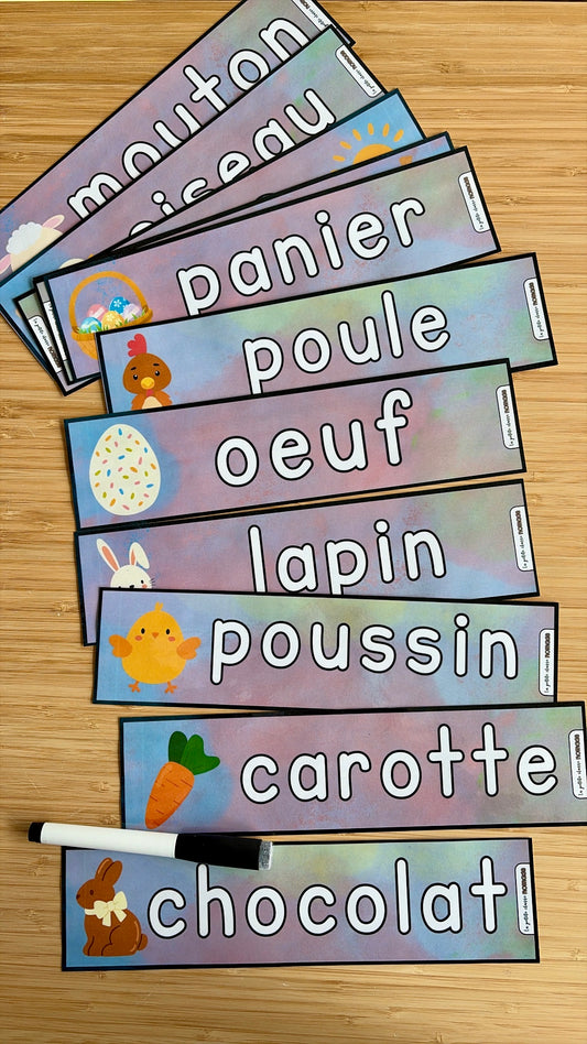 Mots imagés à tracer - Pâques et printemps