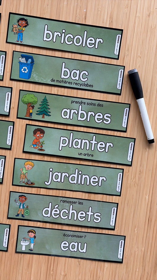 Mots imagés à tracer - Jour de la Terre