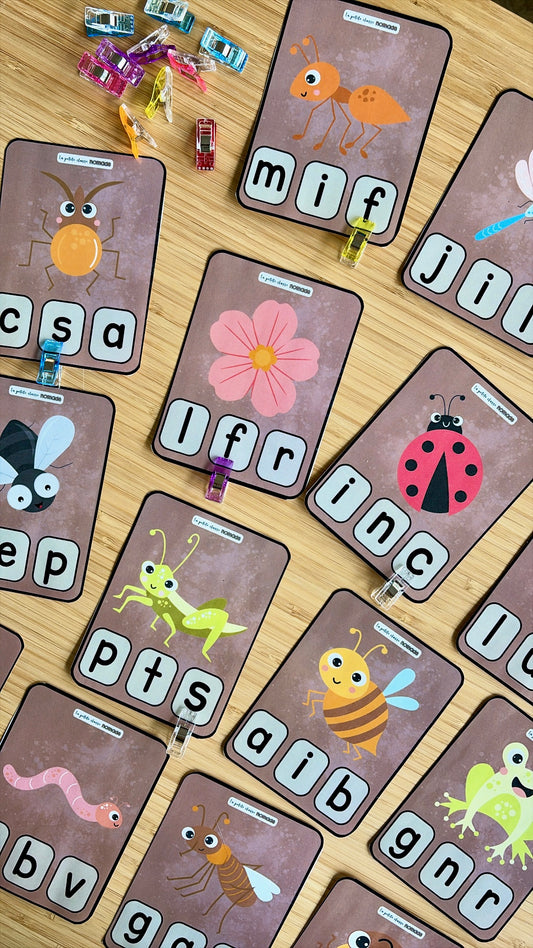 Cartes son initial - Insectes et printemps