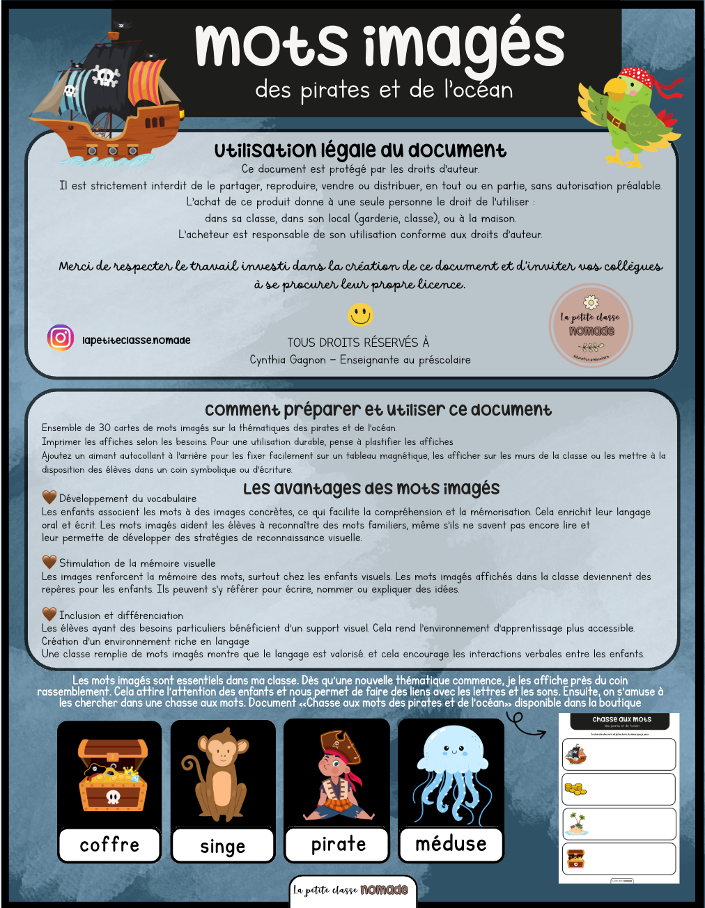Mots imagés - Pirates et océan