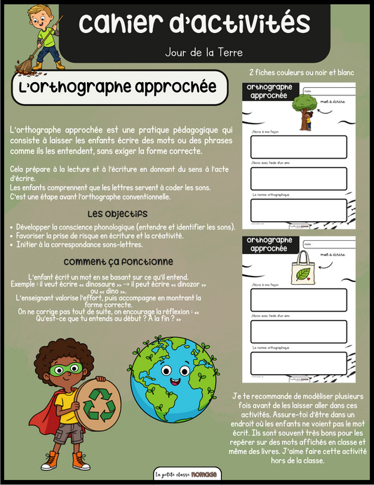 Cahier d'activité et atelier de triage de déchets