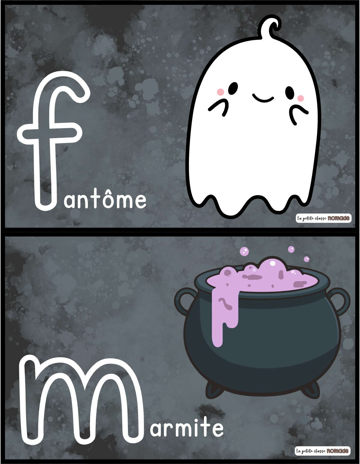 Atelier - Lettres d'Halloween et son initial