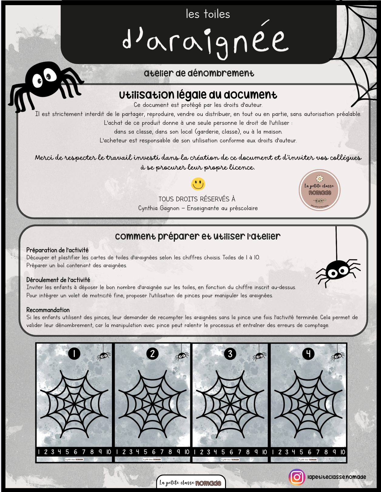 Atelier - Les toiles d'araignées