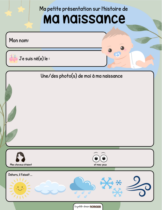 Présentation - Histoire de ma naissance