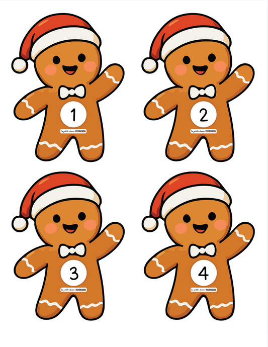 Biscuits pain d'épices numérotés