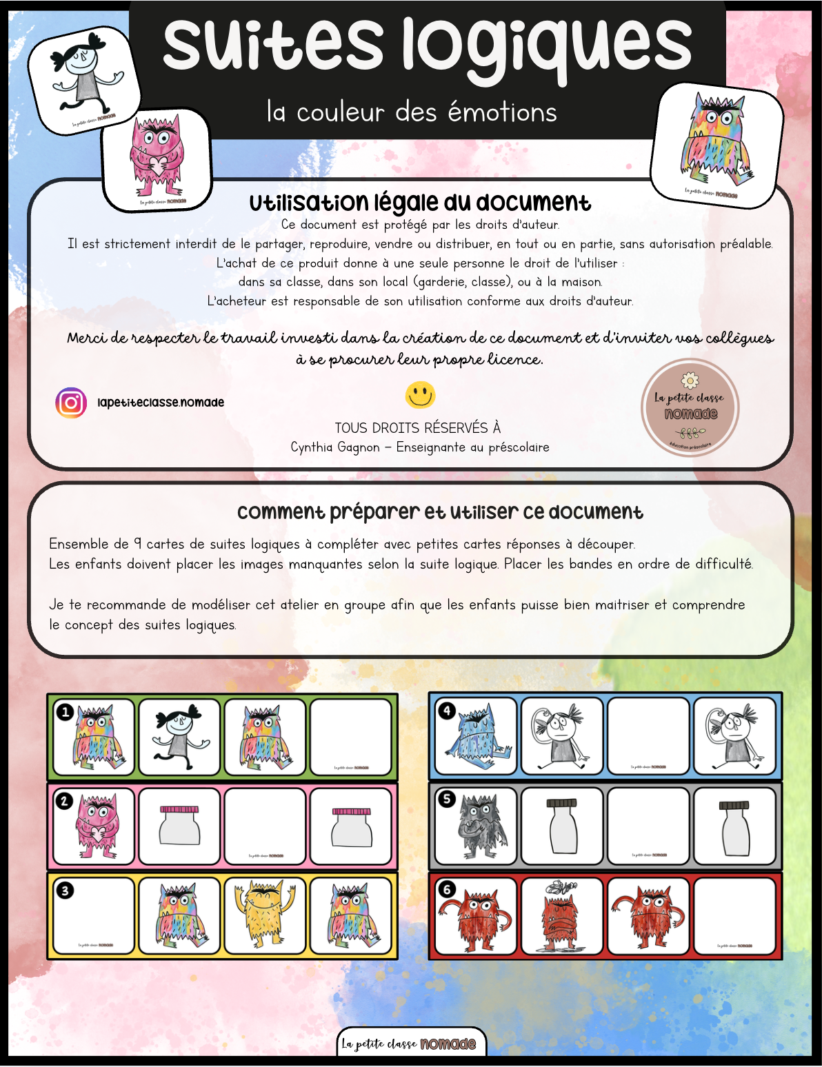 Suites logiques - La couleur des émotions