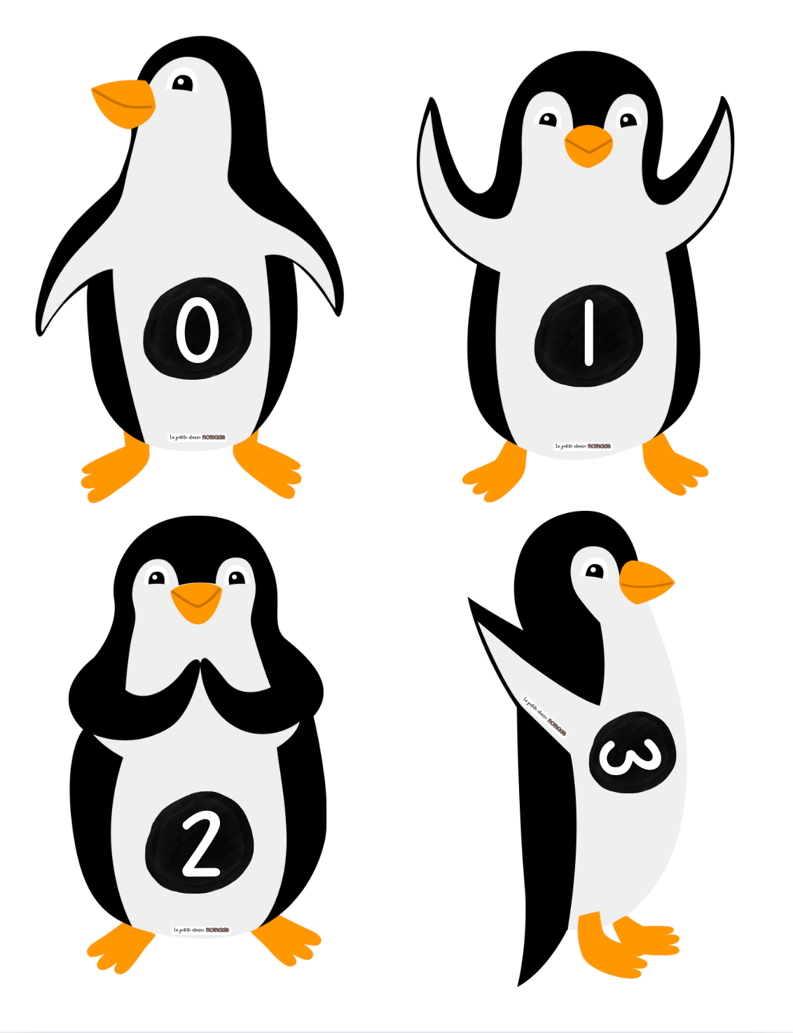 Manchots numérotés