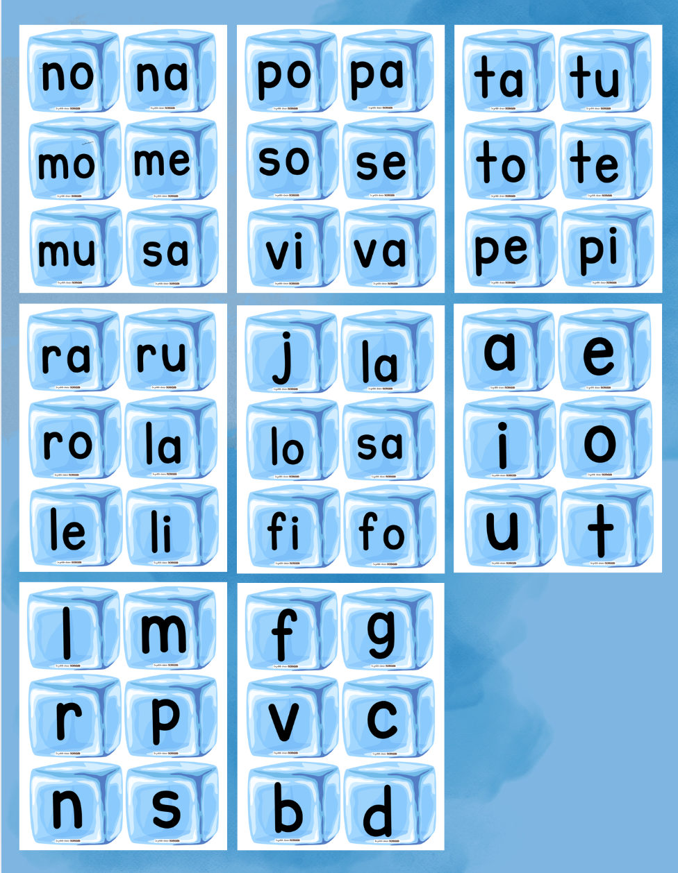 Lettres et sons glacés