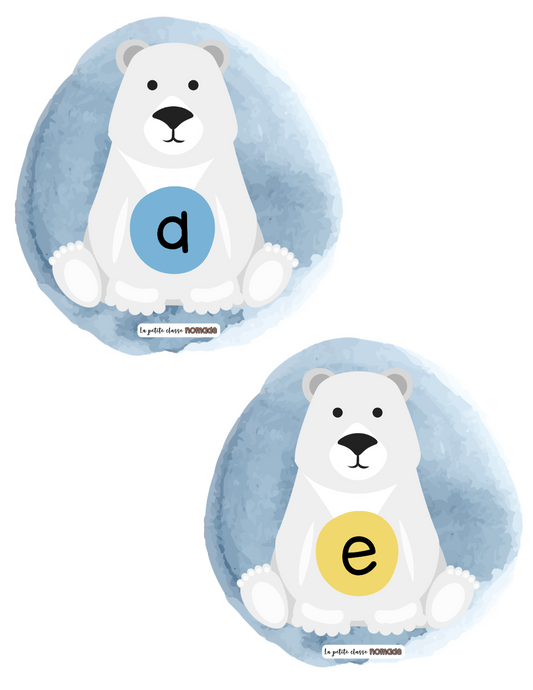 Retrouve les ours polaire - Versions lettres et chiffres