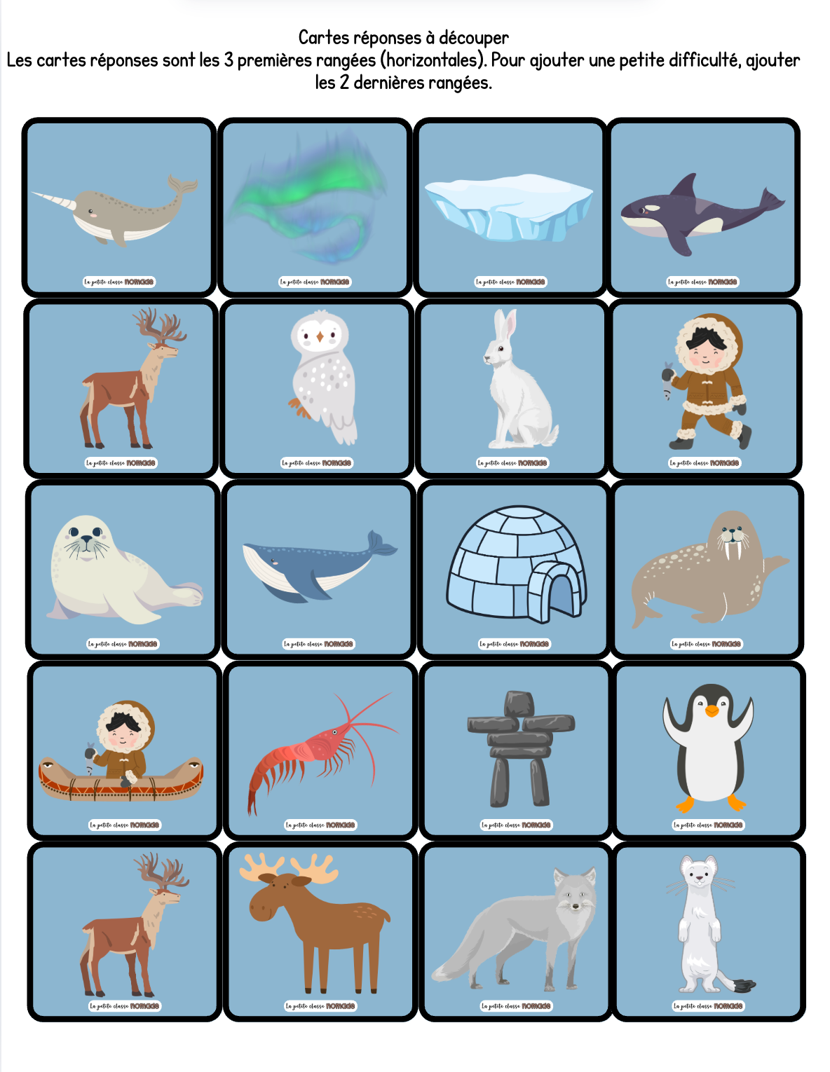 Atelier - Jeu de directions monde polaire