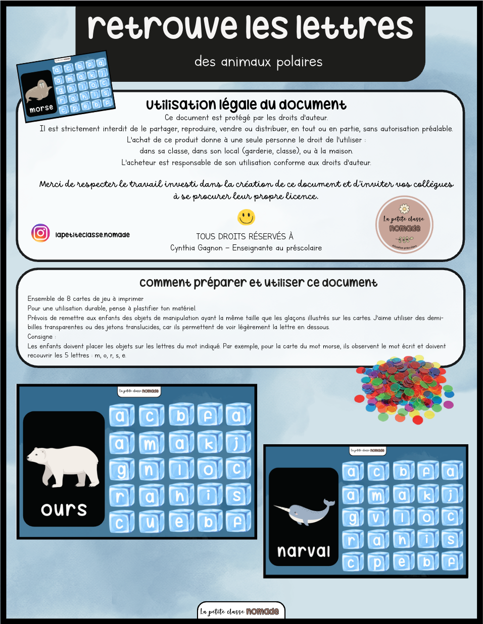 Atelier - Retrouve les lettres des animaux polaires