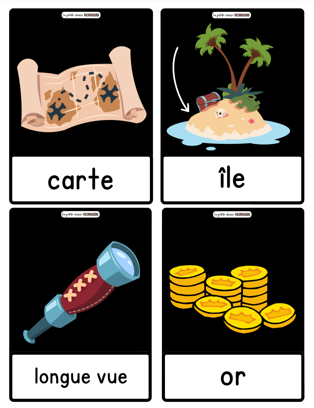 Mots imagés (petits) - Pirates et océan