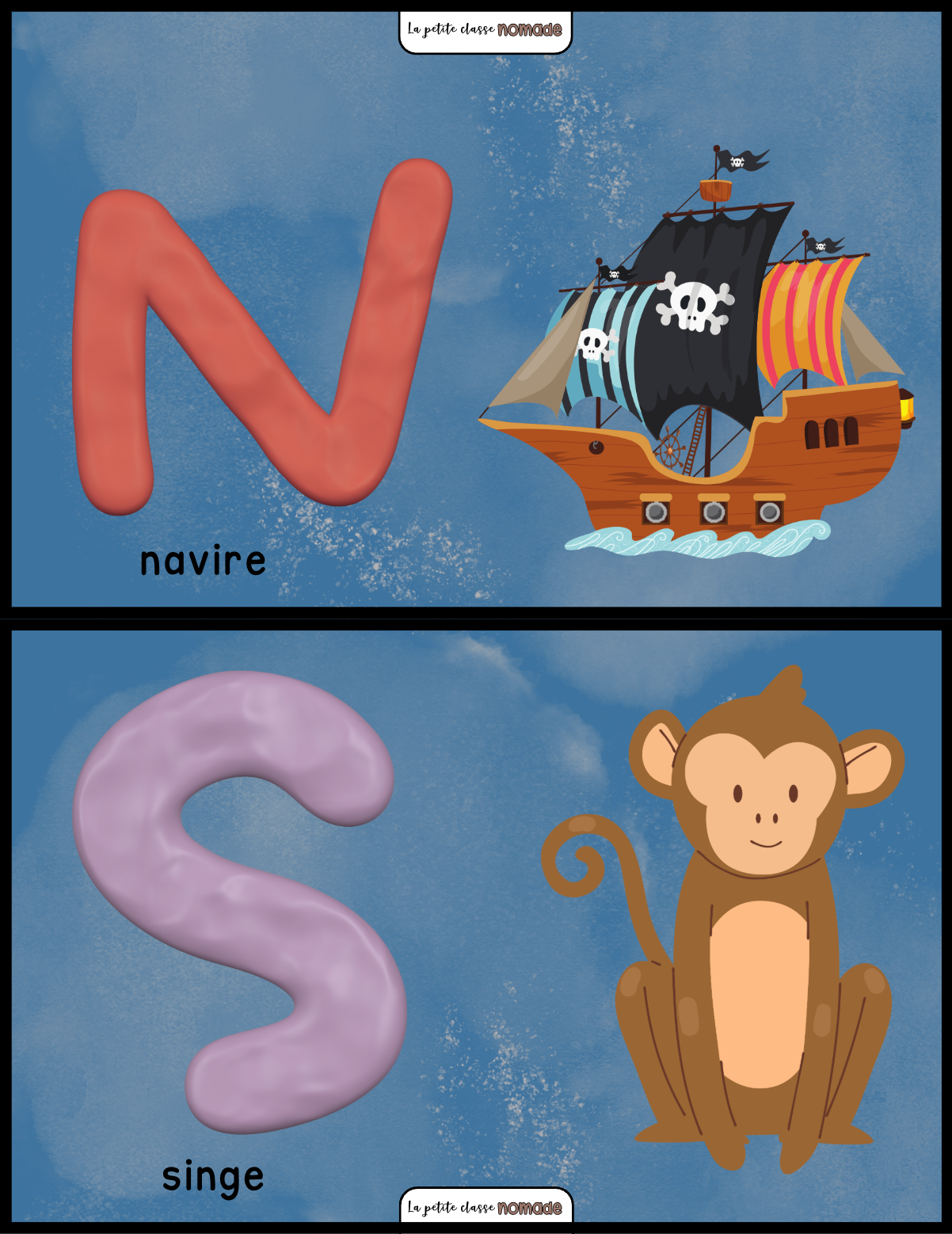 Atelier - Son initial pâte à modeler - Pirates et océan