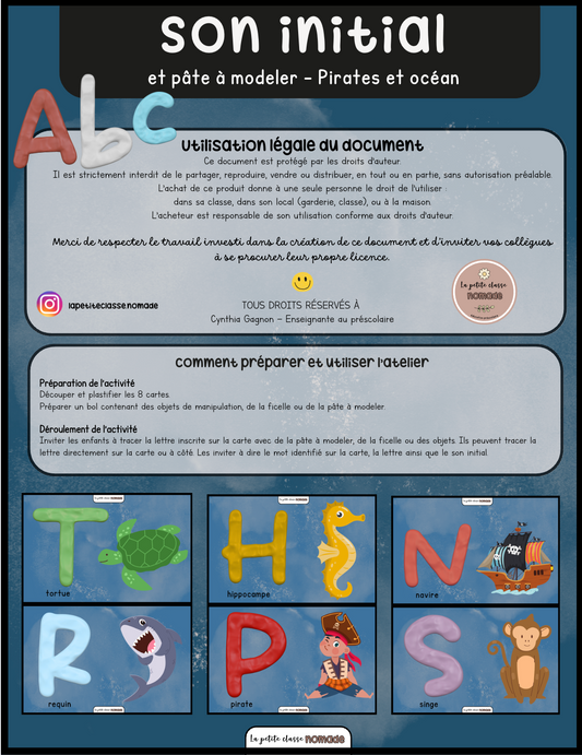 Ensemble de 7 activités-ateliers - Pirates et océan