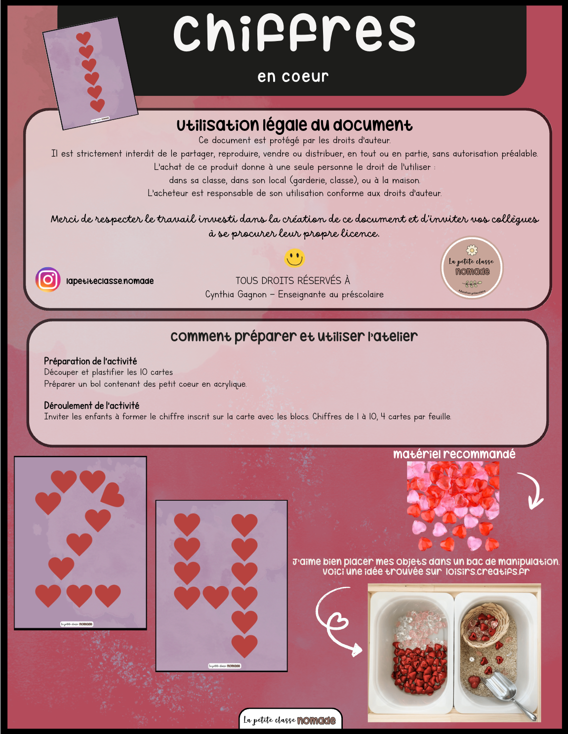 Chiffres en coeur - St-Valentin