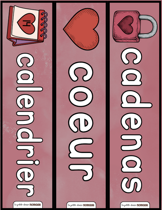 Mots imagés à tracer - St-Valentin
