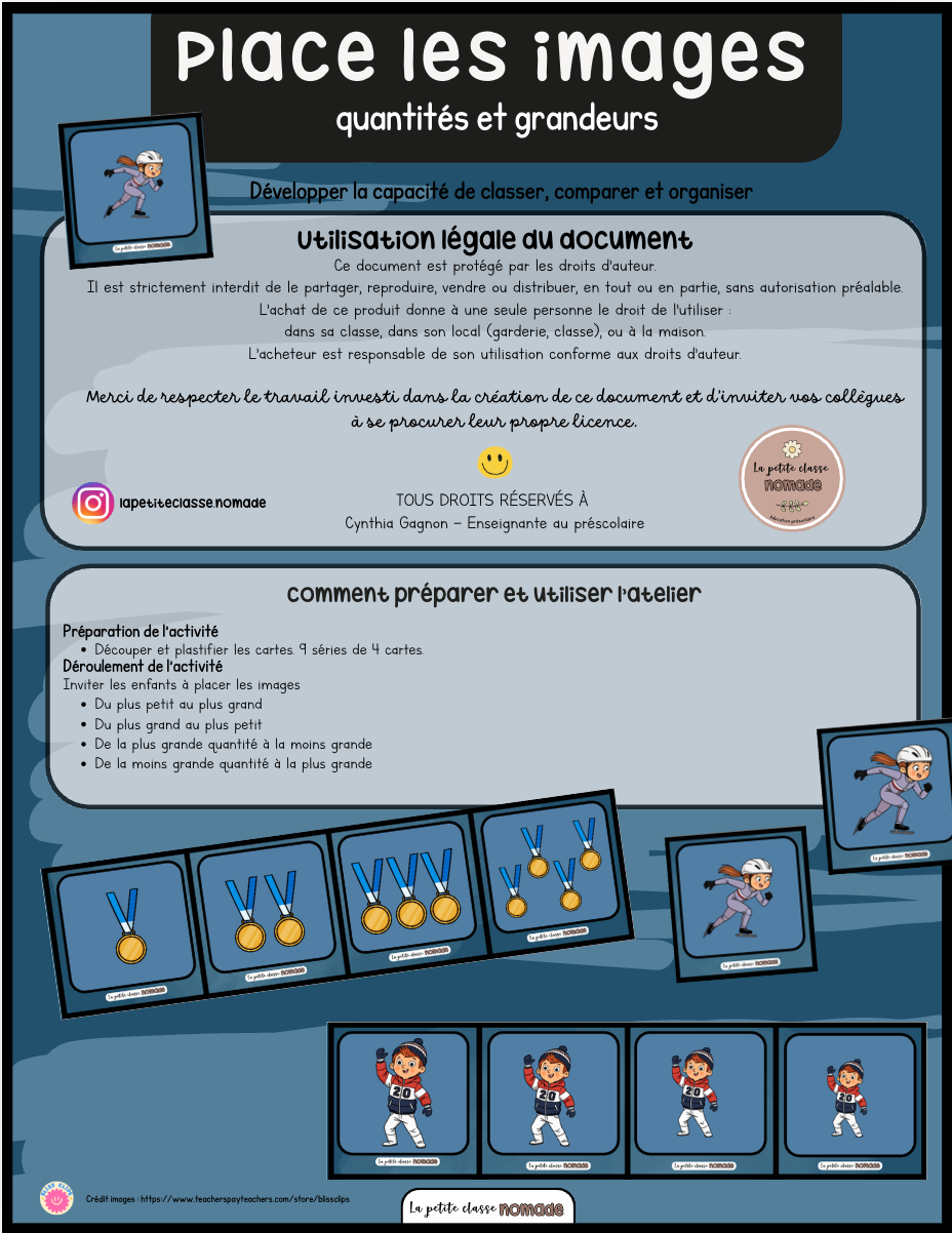 Place les images - Quantités et grandeurs Olympiques