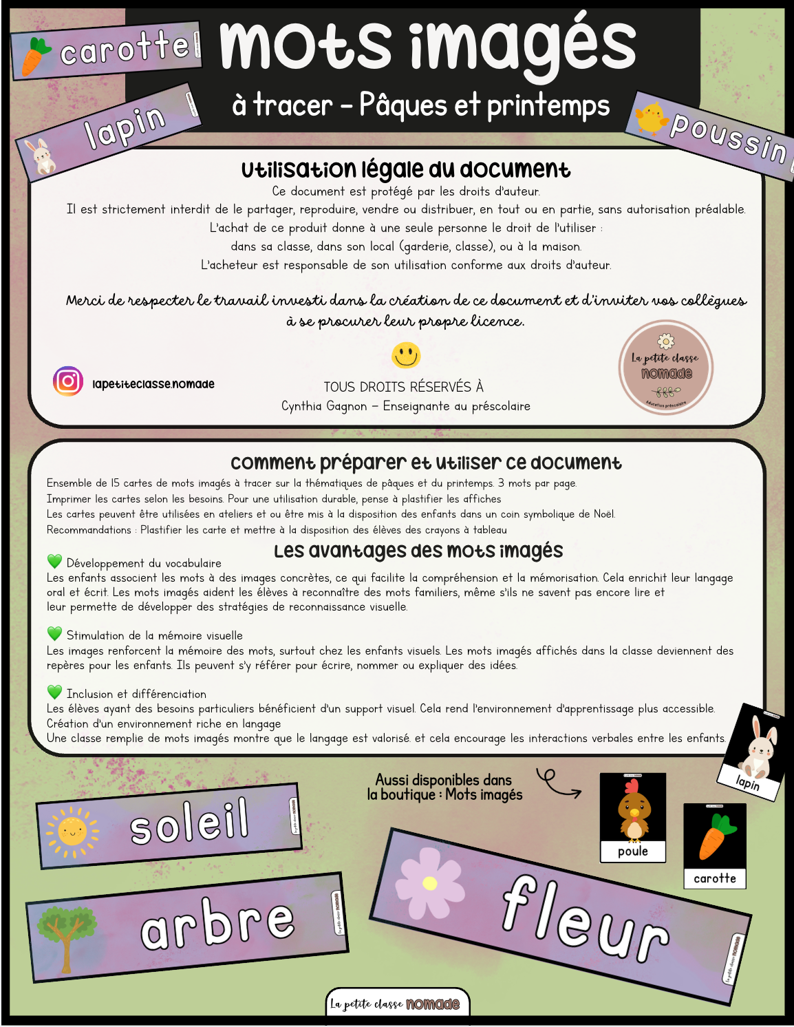 Ensemble de 5 ateliers/activités - Pâques et printemps