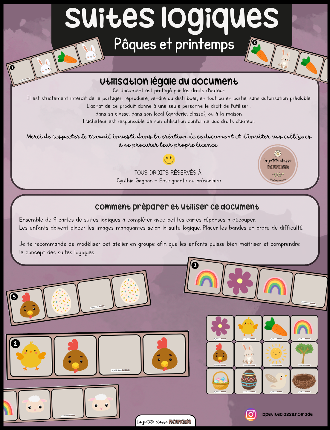 Suites logiques - Pâques et printemps