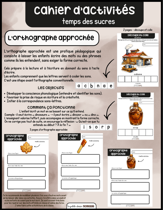 Cahier d'activités - Temps des sucres