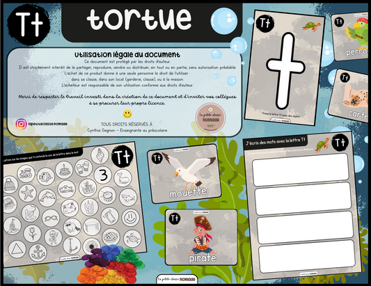 Lettre Tt- Tortue