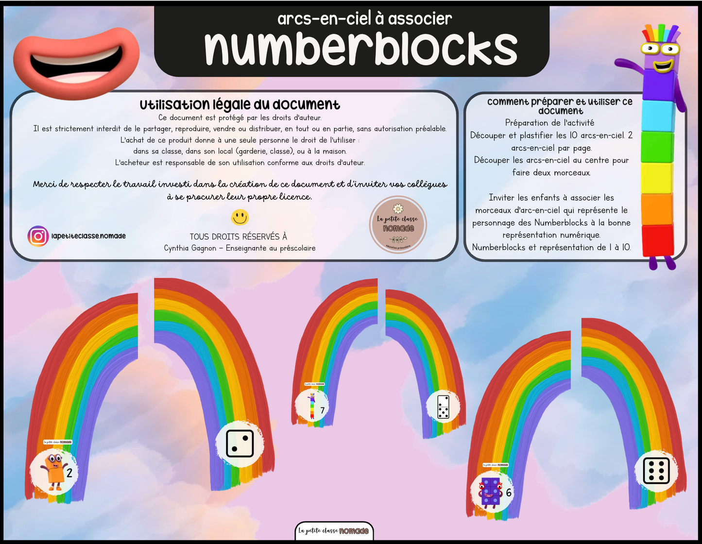 Association chiffres - arcs-en-ciel - Numberblocks