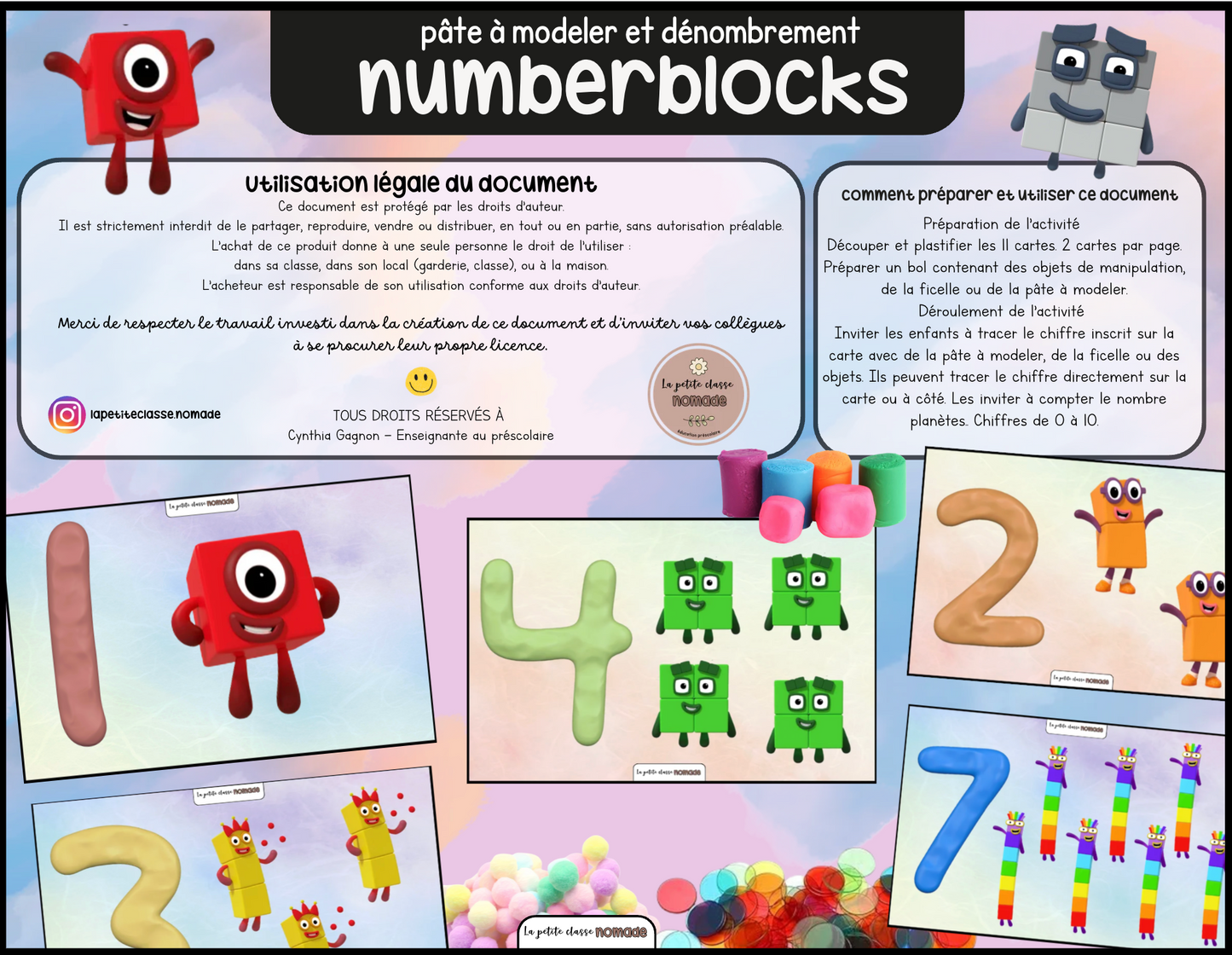 Chiffres et pâte à modeler - Numberblocks
