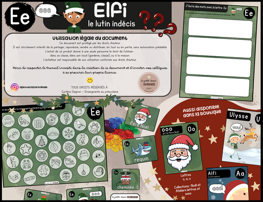 Lettre Ee - Elfi le lutin indécis