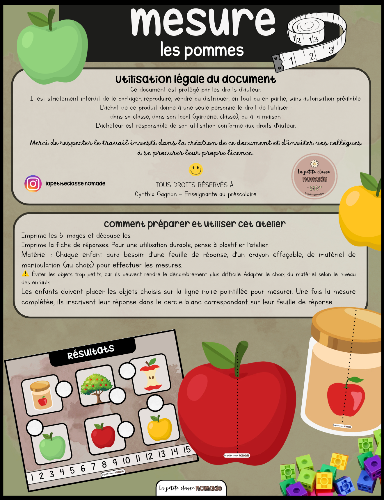 Atelier de mesures - Pommes