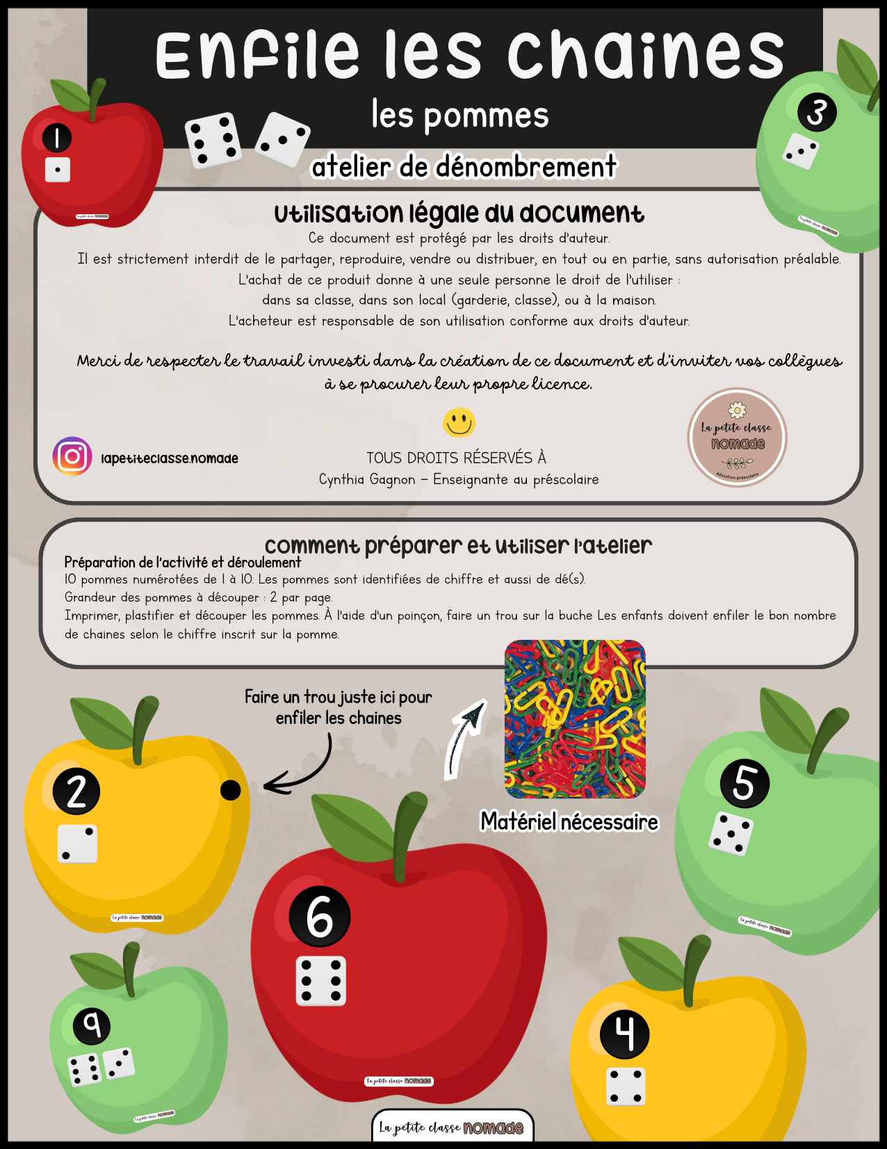Enfile les chaines - Les pommes