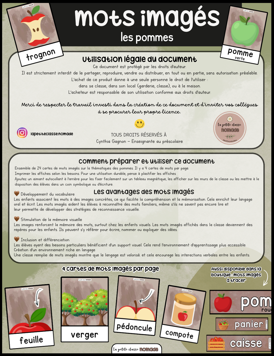 Mots imagés - Les pommes