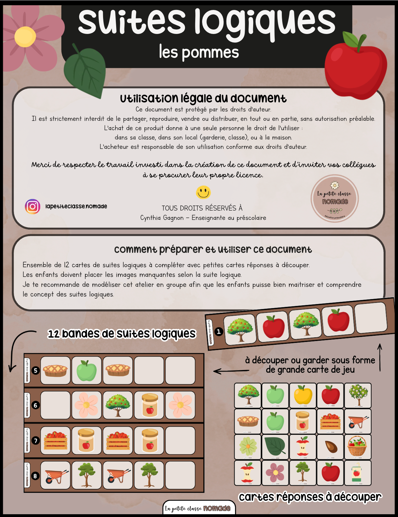 Suites logiques - Les pommes