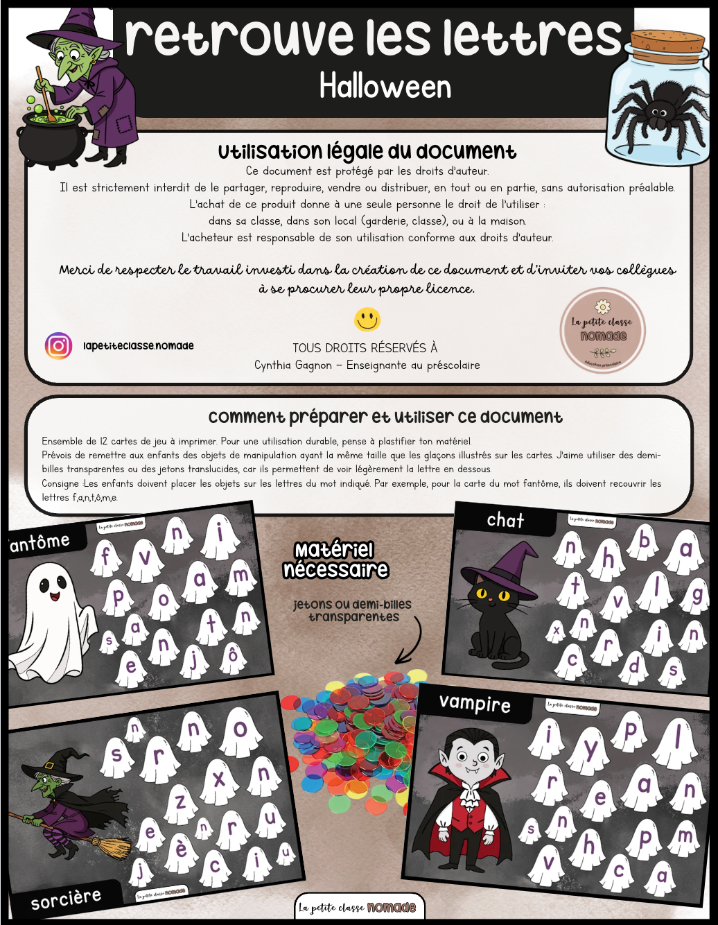 Retrouve les lettres - Halloween