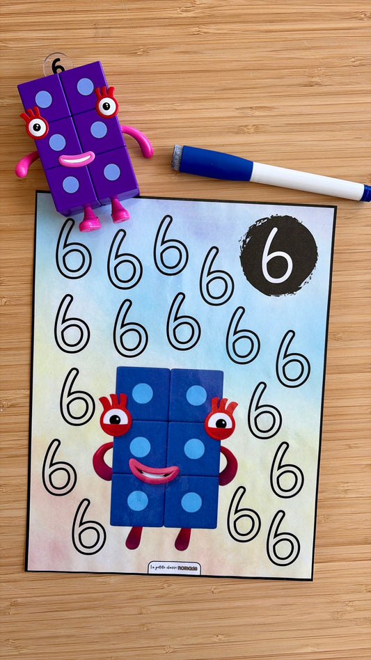 Atelier - Trace les chiffres Numberblocks 0-10