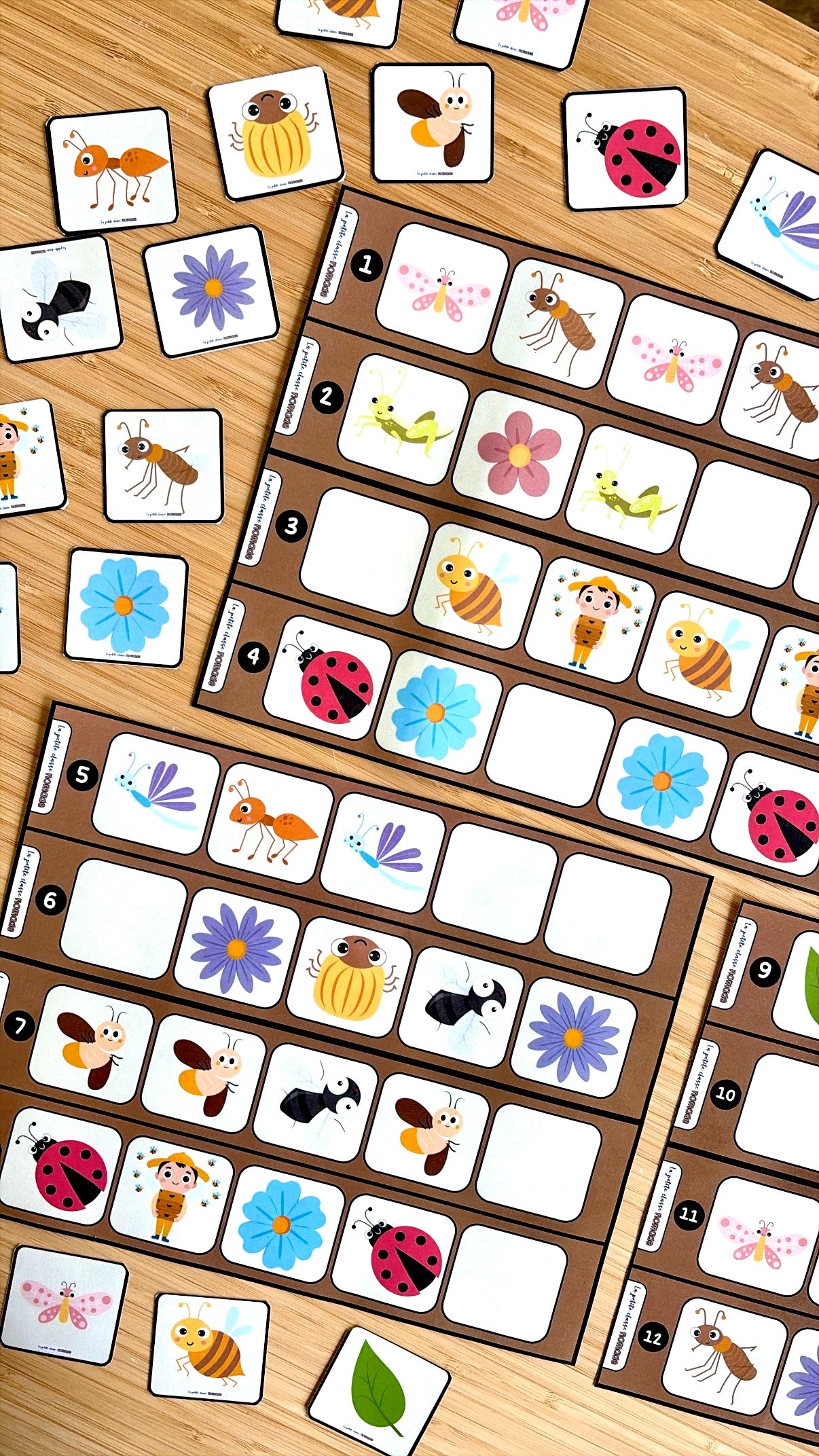 Suites logiques - Insectes et printemps