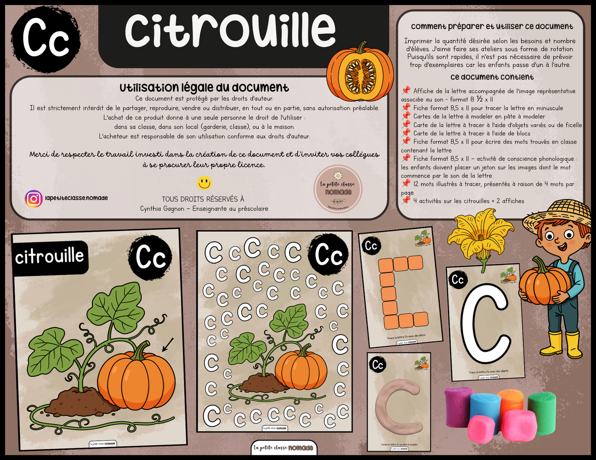 Lettre Cc - Citrouille