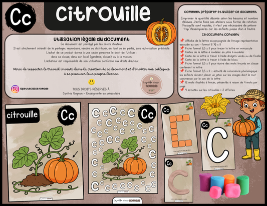 Lettre Cc - Citrouille