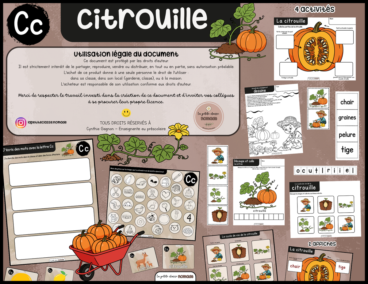 Lettre Cc - Citrouille