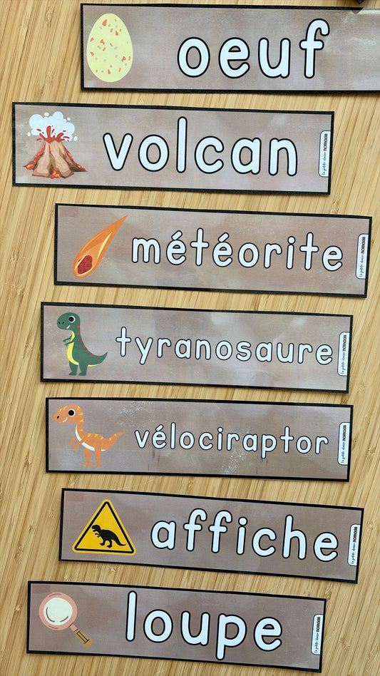 Atelier - Mots imagés à tracer - Les dinosaures
