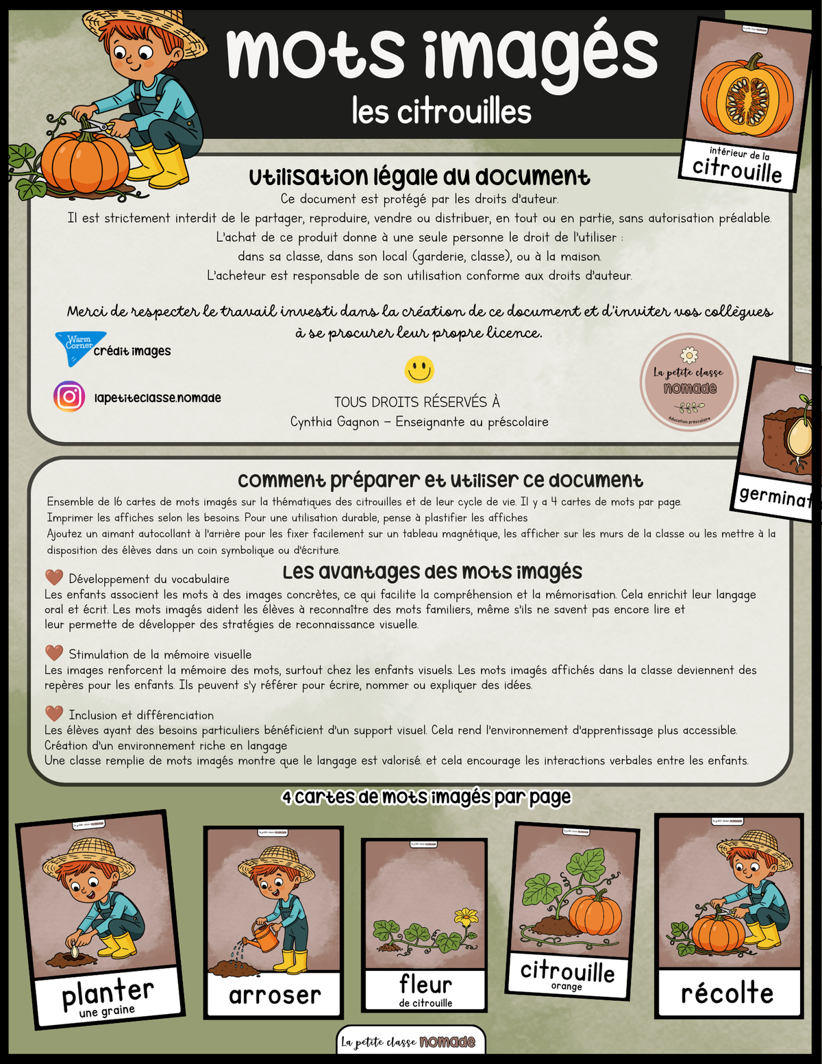Ensemble 4 activités et 6 ateliers - Les citrouilles
