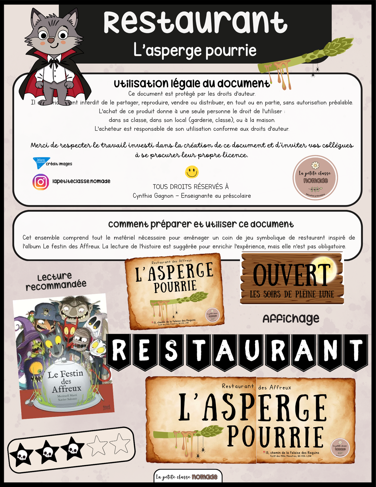 Restaurant des affreux - Coin symbolique Halloween