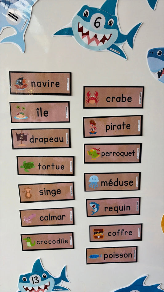 Mini-mots imagés à écrire - Pirates et océan