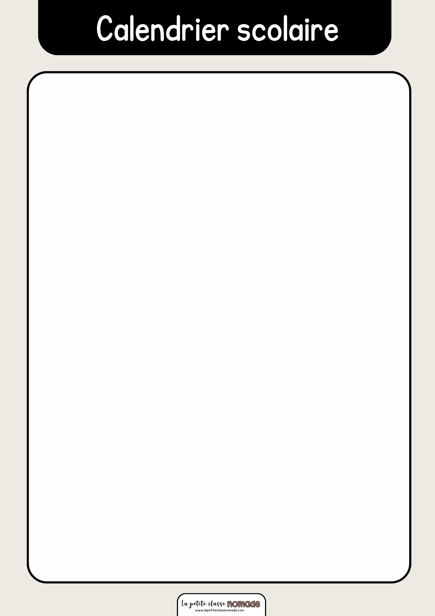 Agenda élève - Préscolaire format PDF