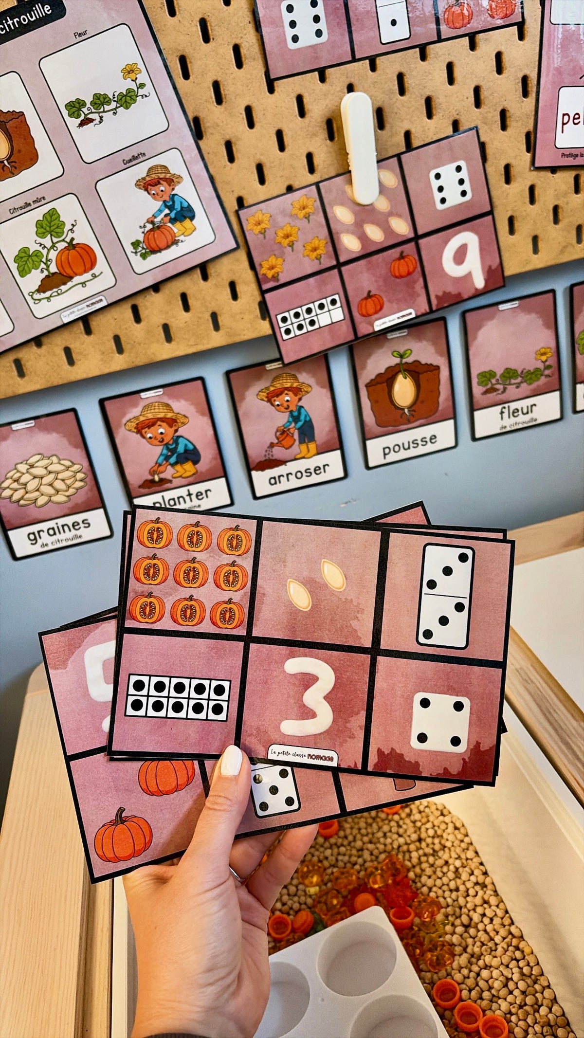 Cartes dénombrement moule à gâteau - Citrouilles