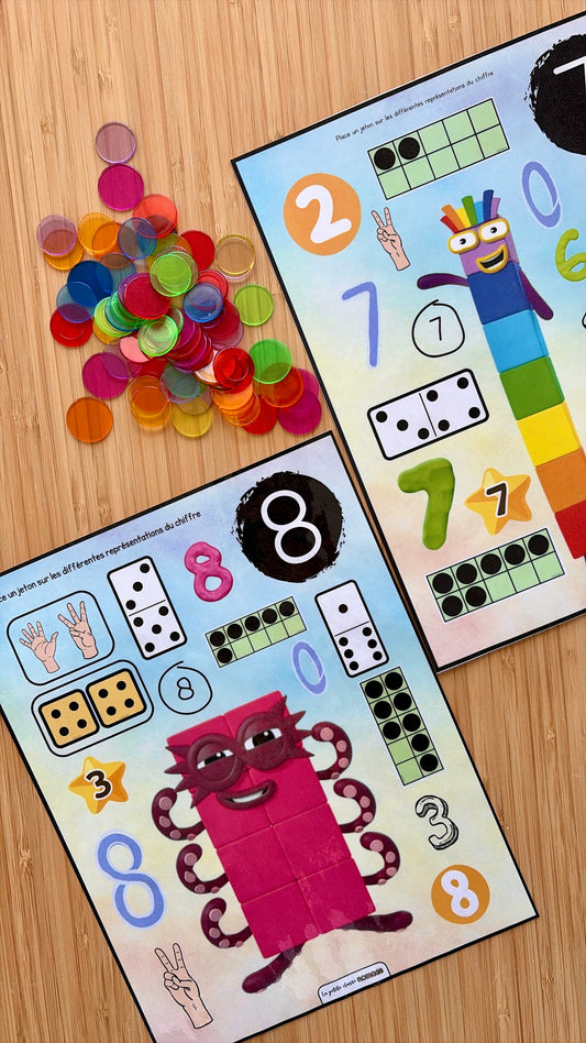 Trouve les représentations du chiffres - Numberblocks 0-10