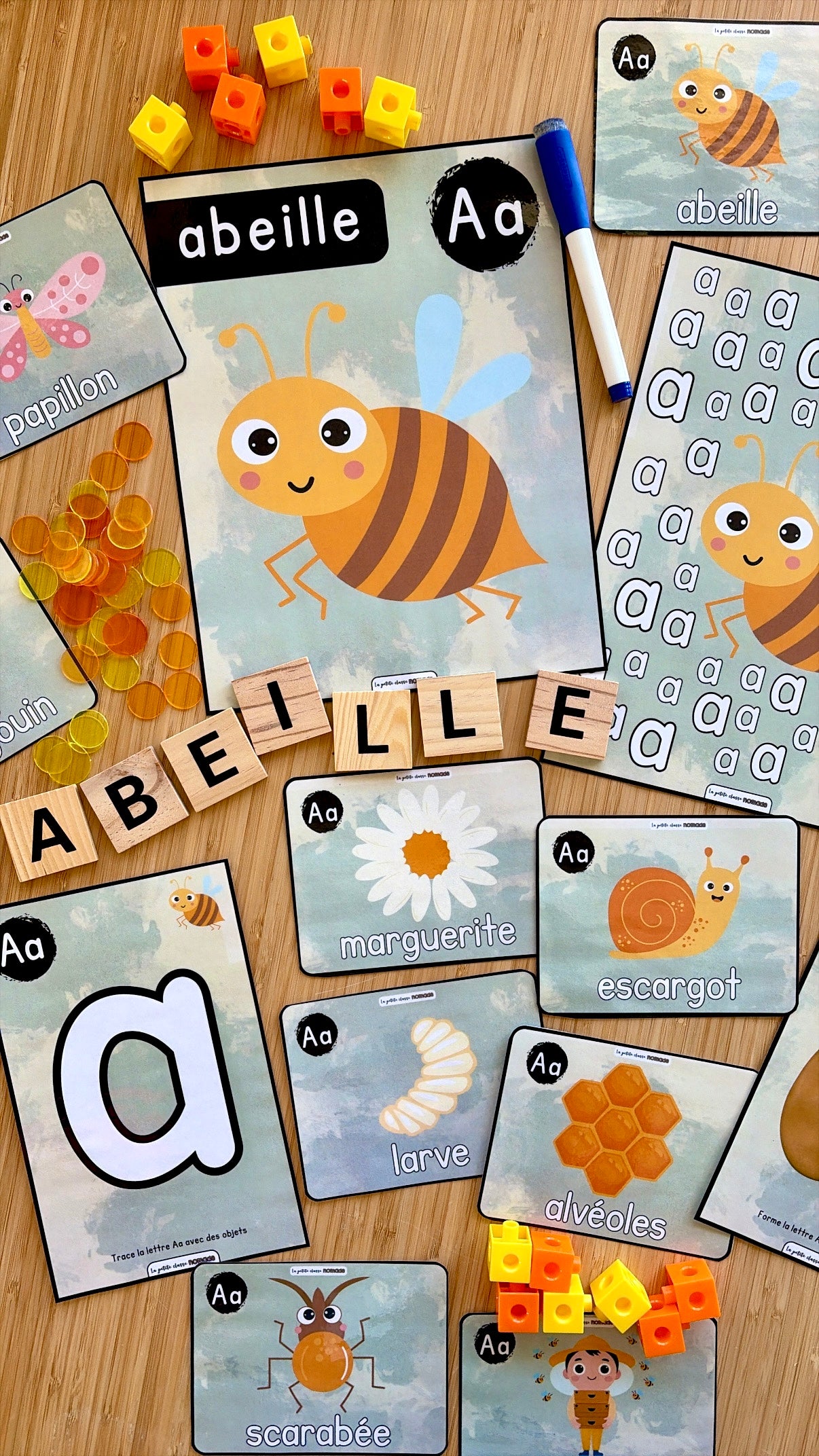 Ensemble - Ateliers de lettres thématique Insectes - Pp, Cc, Ll, Ff, Aa