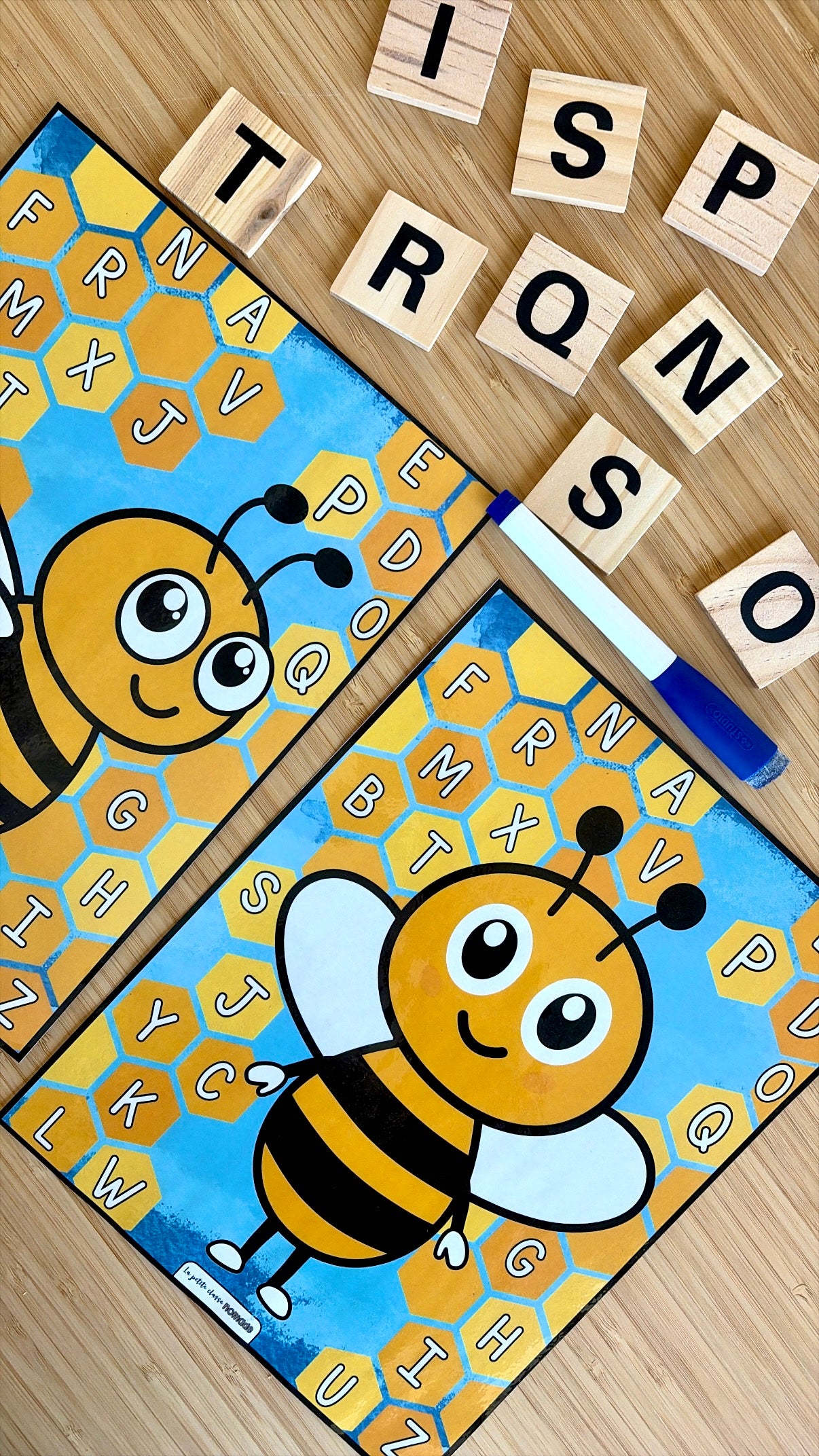 Pige les lettres et trace - Abeilles